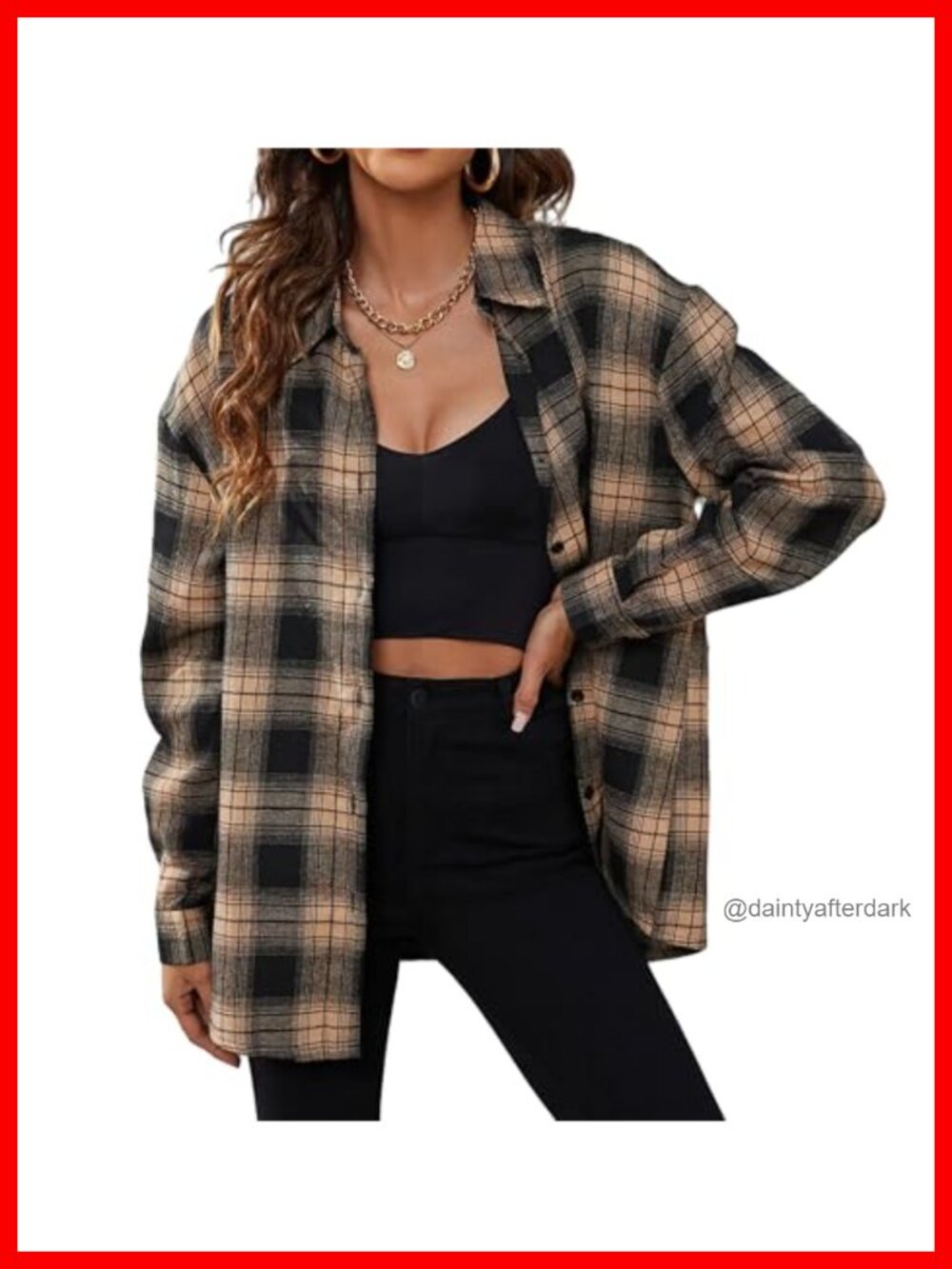 Plaid Flannel Button Down Shirt Long Sleeve Cotton Blend Casual